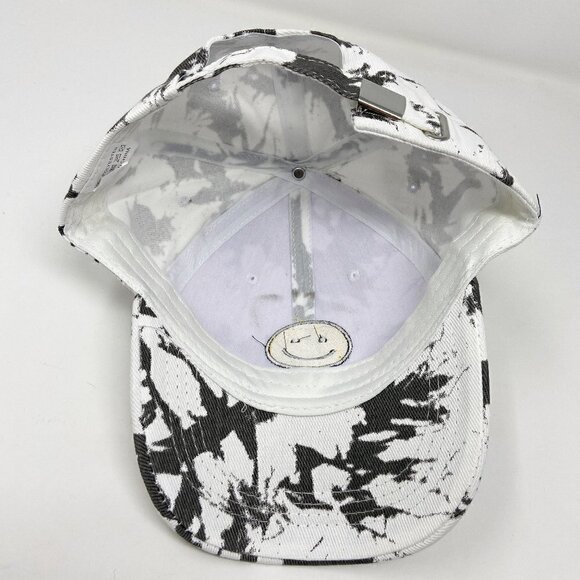 Smiley Face White Gray Tie Dye Ball Cap Hat